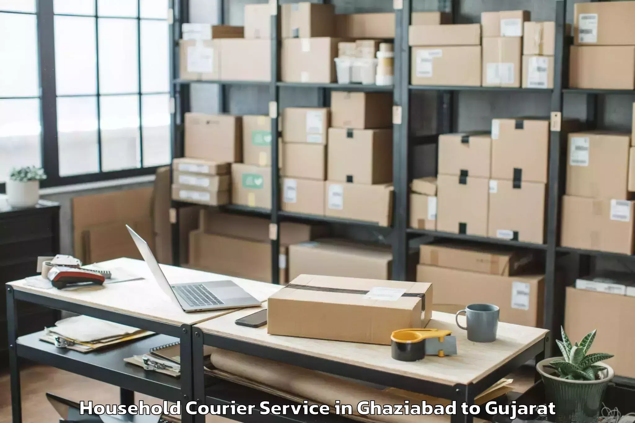 Top Ghaziabad to Bhiloda Household Courier Available